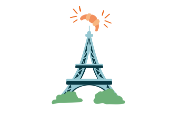 eiffeltoren met croissantje eiffeltoren met croissantje