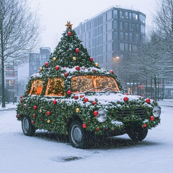 kerstboom auto