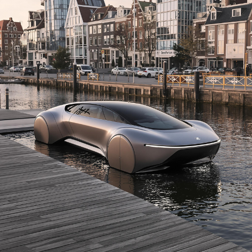 Nieuwe auto 2025 een toekomstige auto die kan varen