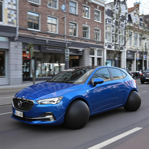 Nieuwe auto's 2025 een toekomstige auto met omnidirectionele wielen