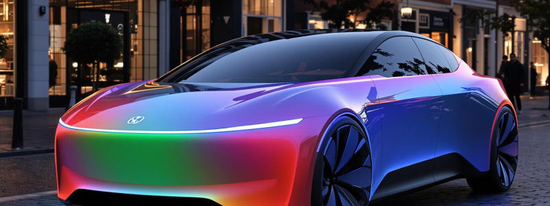 Nieuwe auto's 2025 toekomstige auto die van kleur verandert